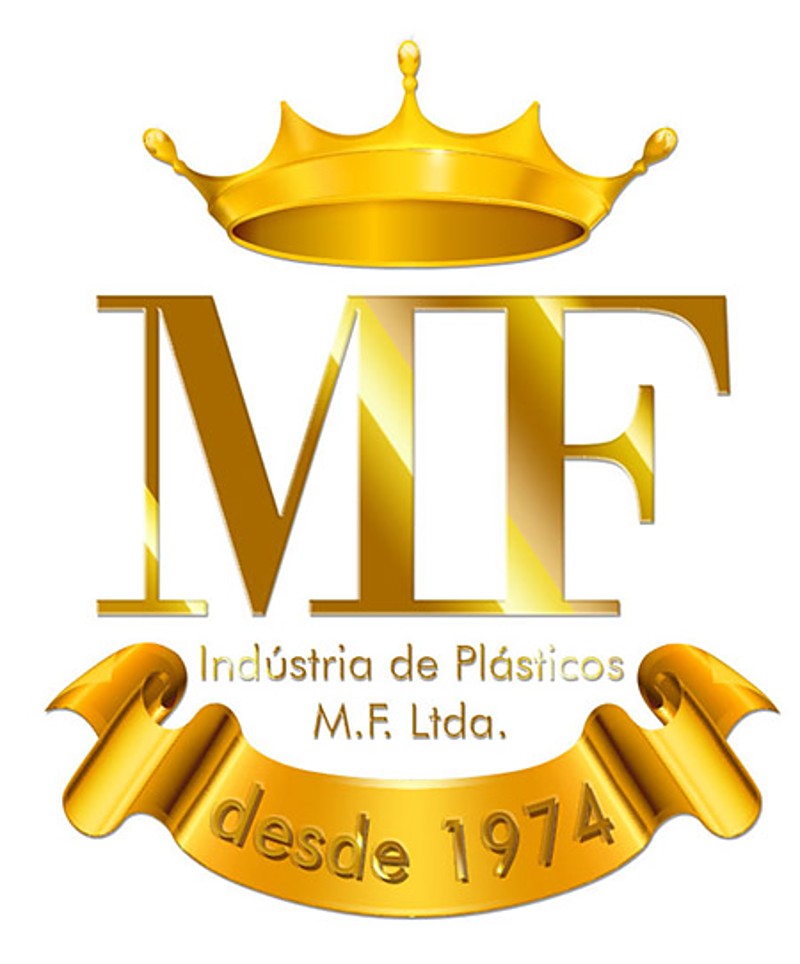 Emblema MF Indústria de Plásticos, desde 1974